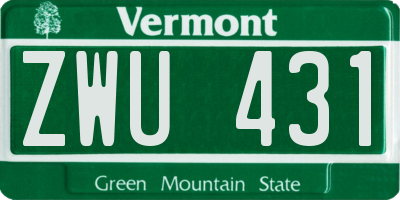 VT license plate ZWU431