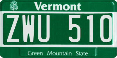 VT license plate ZWU510