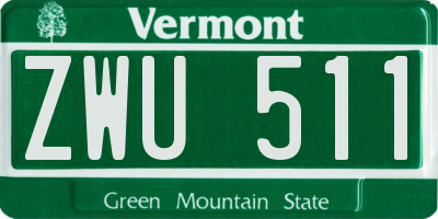VT license plate ZWU511