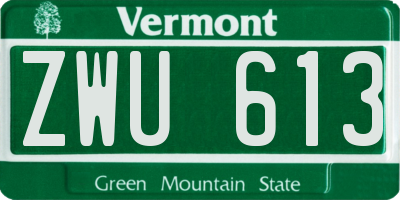 VT license plate ZWU613