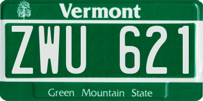 VT license plate ZWU621