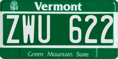VT license plate ZWU622