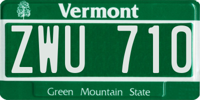 VT license plate ZWU710