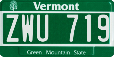 VT license plate ZWU719
