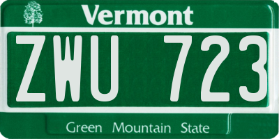 VT license plate ZWU723
