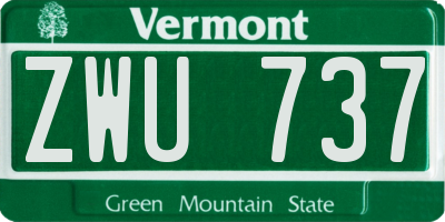 VT license plate ZWU737