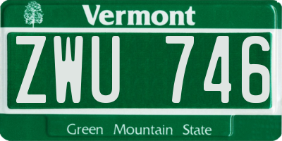VT license plate ZWU746