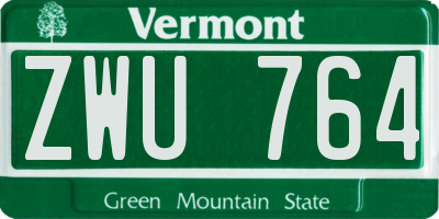 VT license plate ZWU764