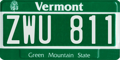 VT license plate ZWU811