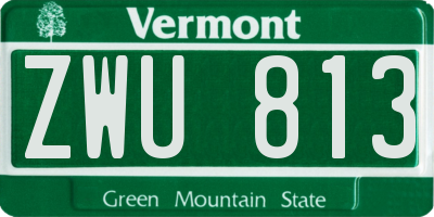 VT license plate ZWU813