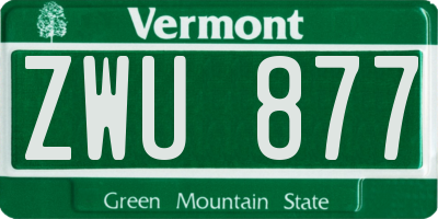 VT license plate ZWU877