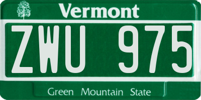 VT license plate ZWU975