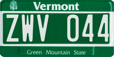 VT license plate ZWV044