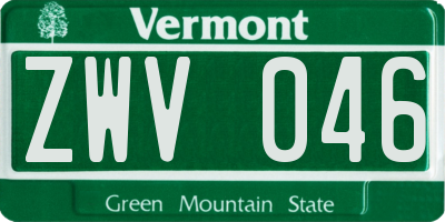 VT license plate ZWV046