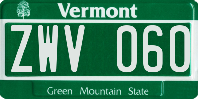 VT license plate ZWV060