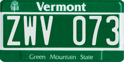 VT license plate ZWV073