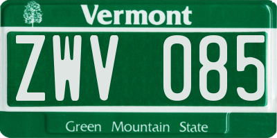 VT license plate ZWV085