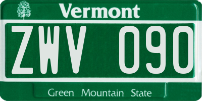 VT license plate ZWV090