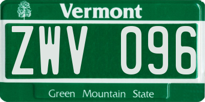 VT license plate ZWV096