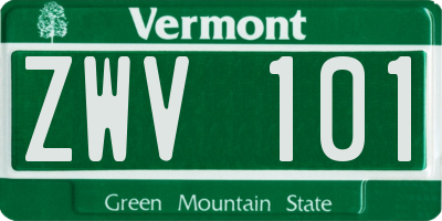 VT license plate ZWV101
