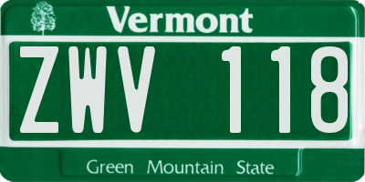VT license plate ZWV118