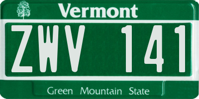 VT license plate ZWV141