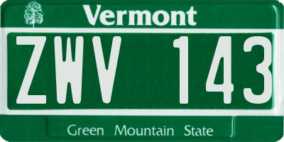 VT license plate ZWV143