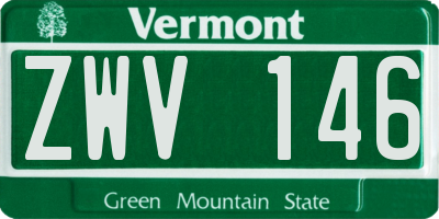 VT license plate ZWV146