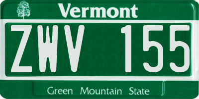 VT license plate ZWV155