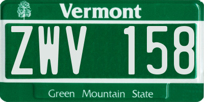 VT license plate ZWV158