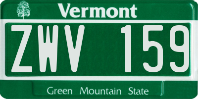 VT license plate ZWV159