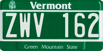 VT license plate ZWV162