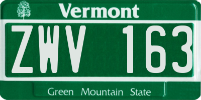 VT license plate ZWV163