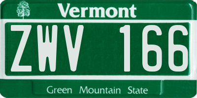 VT license plate ZWV166