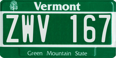 VT license plate ZWV167