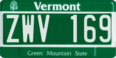 VT license plate ZWV169