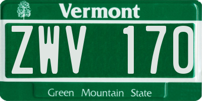 VT license plate ZWV170