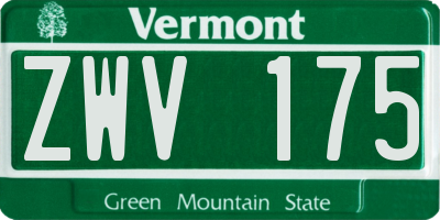 VT license plate ZWV175