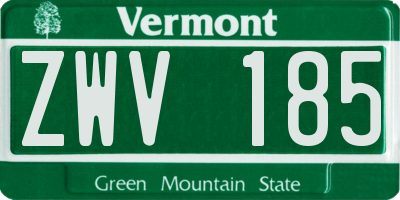 VT license plate ZWV185