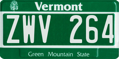 VT license plate ZWV264