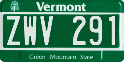 VT license plate ZWV291