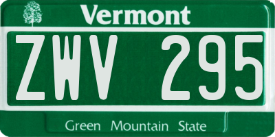 VT license plate ZWV295