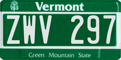 VT license plate ZWV297