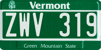 VT license plate ZWV319