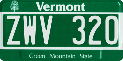 VT license plate ZWV320