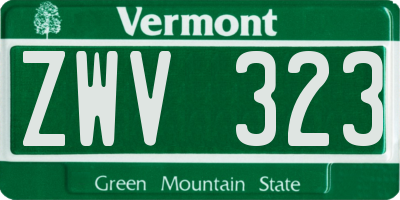 VT license plate ZWV323