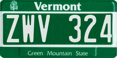 VT license plate ZWV324