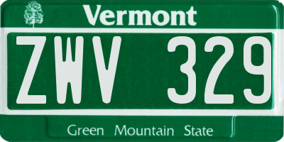VT license plate ZWV329