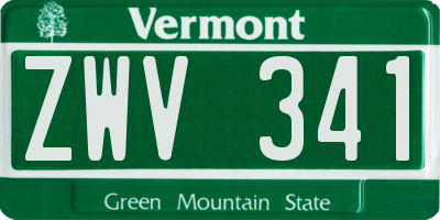VT license plate ZWV341