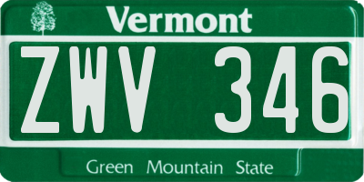 VT license plate ZWV346